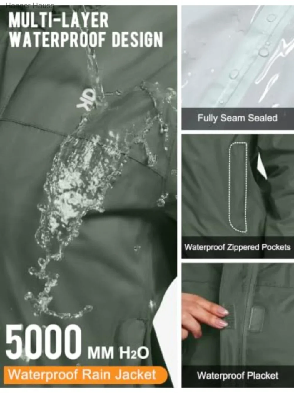 Women's Waterproof Rain Jacket for Hiking Travel Lightweight